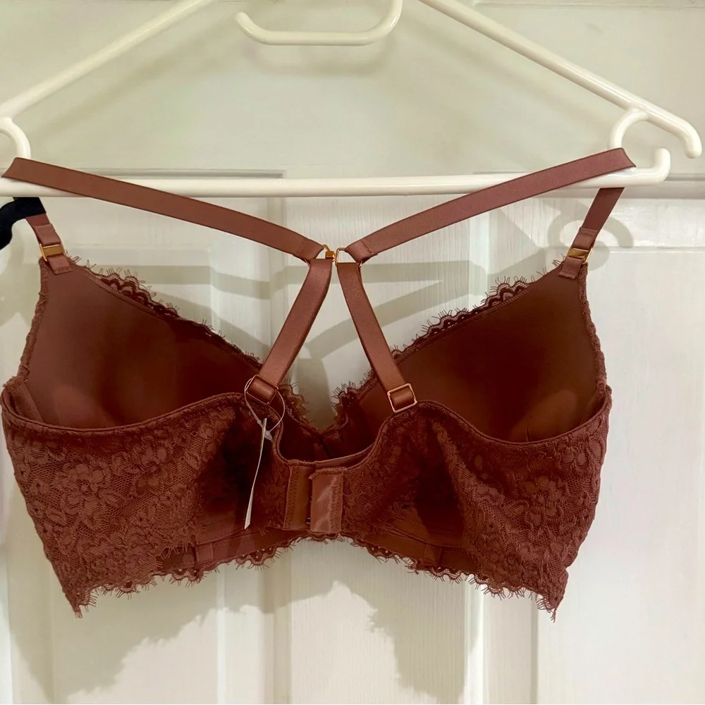 NWT Aerie Real Power Plunge Push Up Eyelash Lace Bra 36C